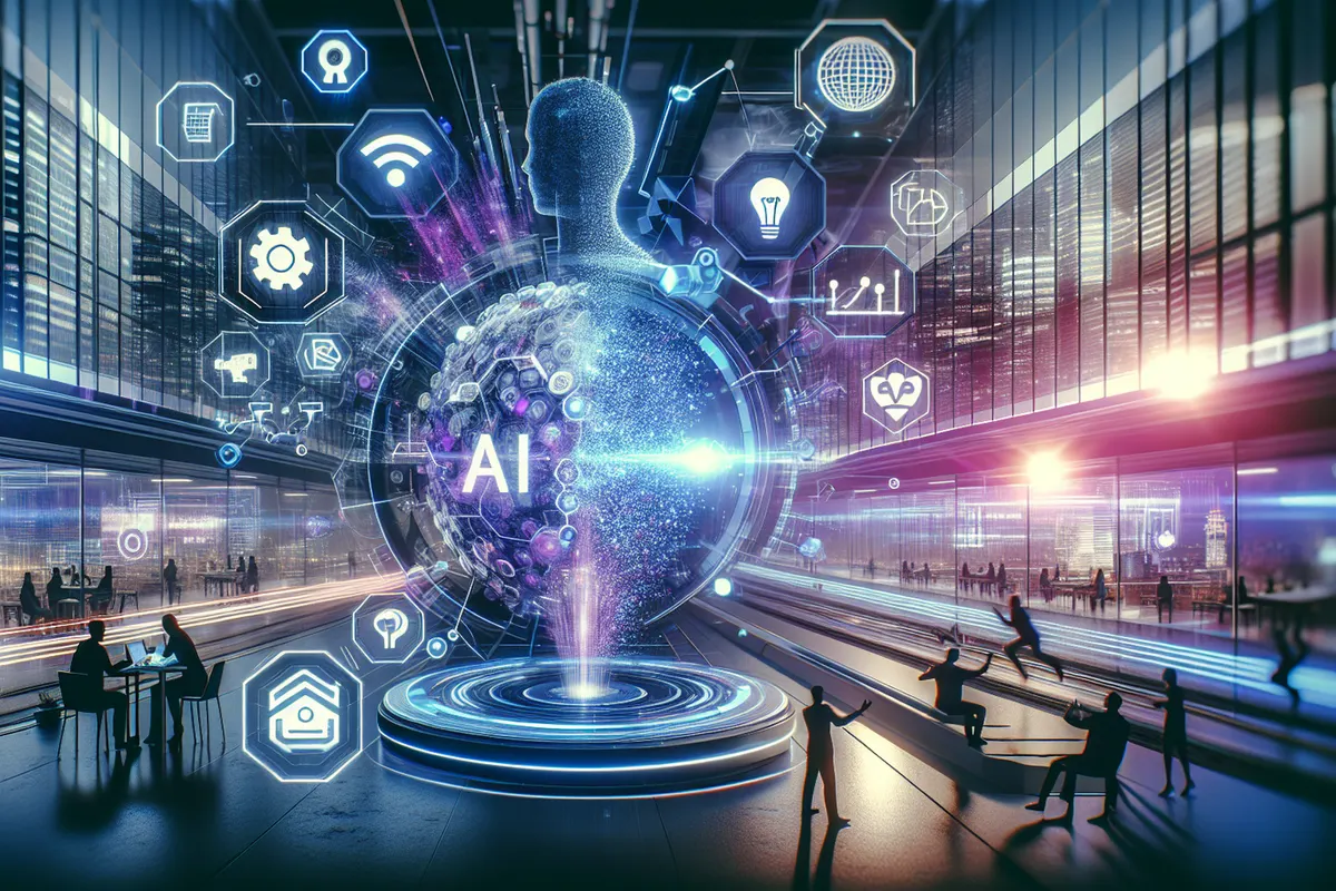 Des échanges sur un réseau social reliés à des serveurs d’intelligence artificielle et à un assistant conversationnel.