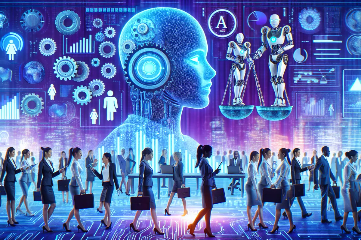 Des salariées et salariés analysent l’impact d’un outil d’intelligence artificielle sur leurs tâches de travail.