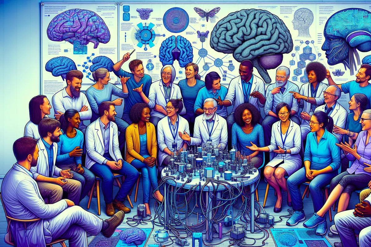 Visualisation d’un cerveau neuronal formé à partir d’instructions génétiques compressées dans un laboratoire.