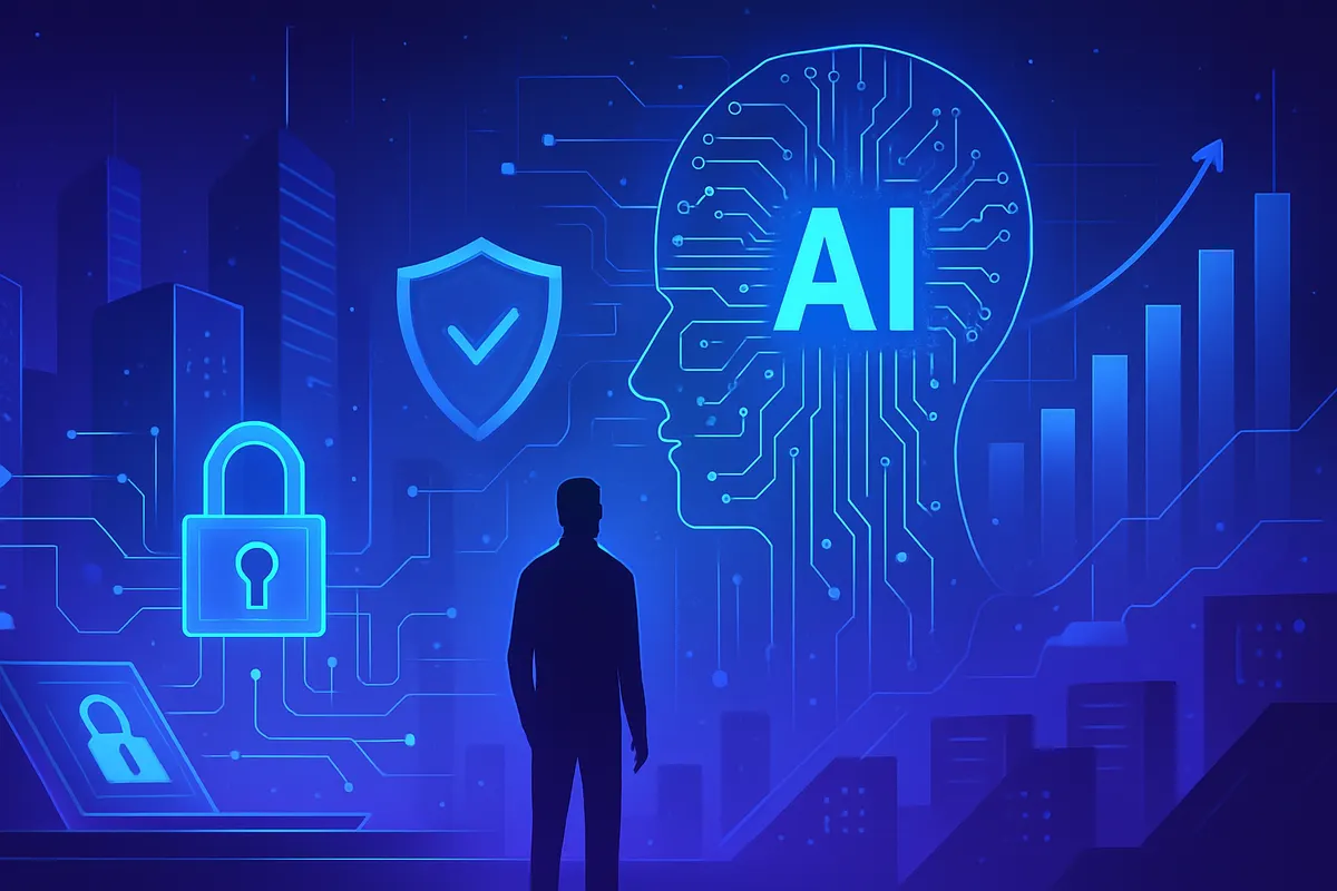 Une équipe en entreprise examine les résultats, la sécurité et la gouvernance d’un projet d’intelligence artificielle.