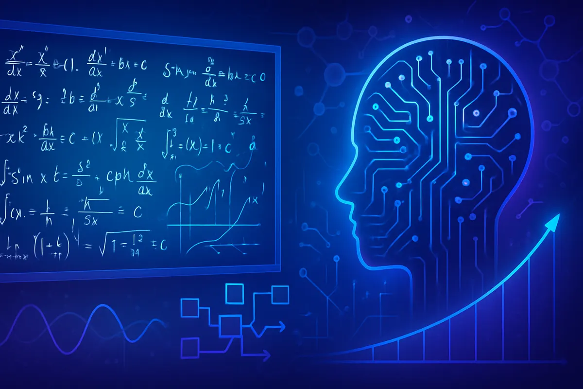 Une élève travaille sur des problèmes mathématiques près d’une interface d’intelligence artificielle générative.