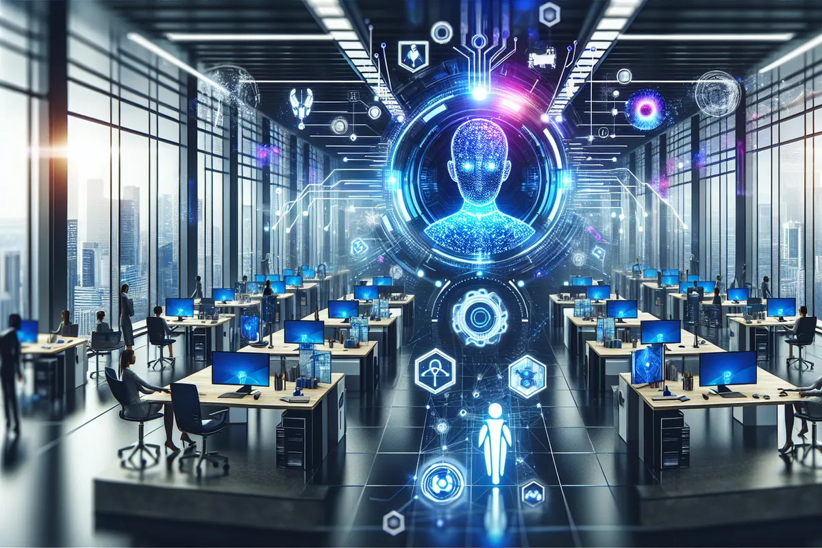 Une équipe de PME examine des données et un projet pilote d’intelligence artificielle autour d’un ordinateur portable.