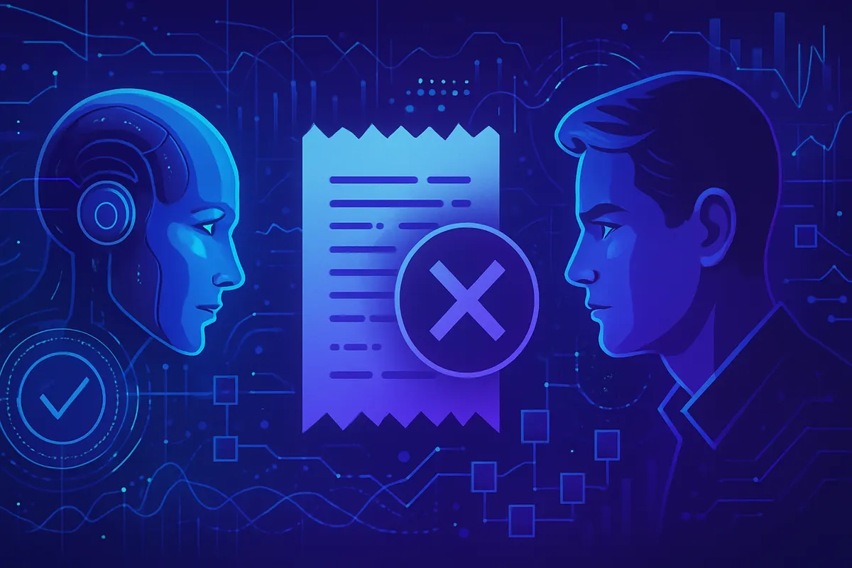 Analyse de reçus suspects sur écran et sur papier, avec contrôle humain assisté par intelligence artificielle.