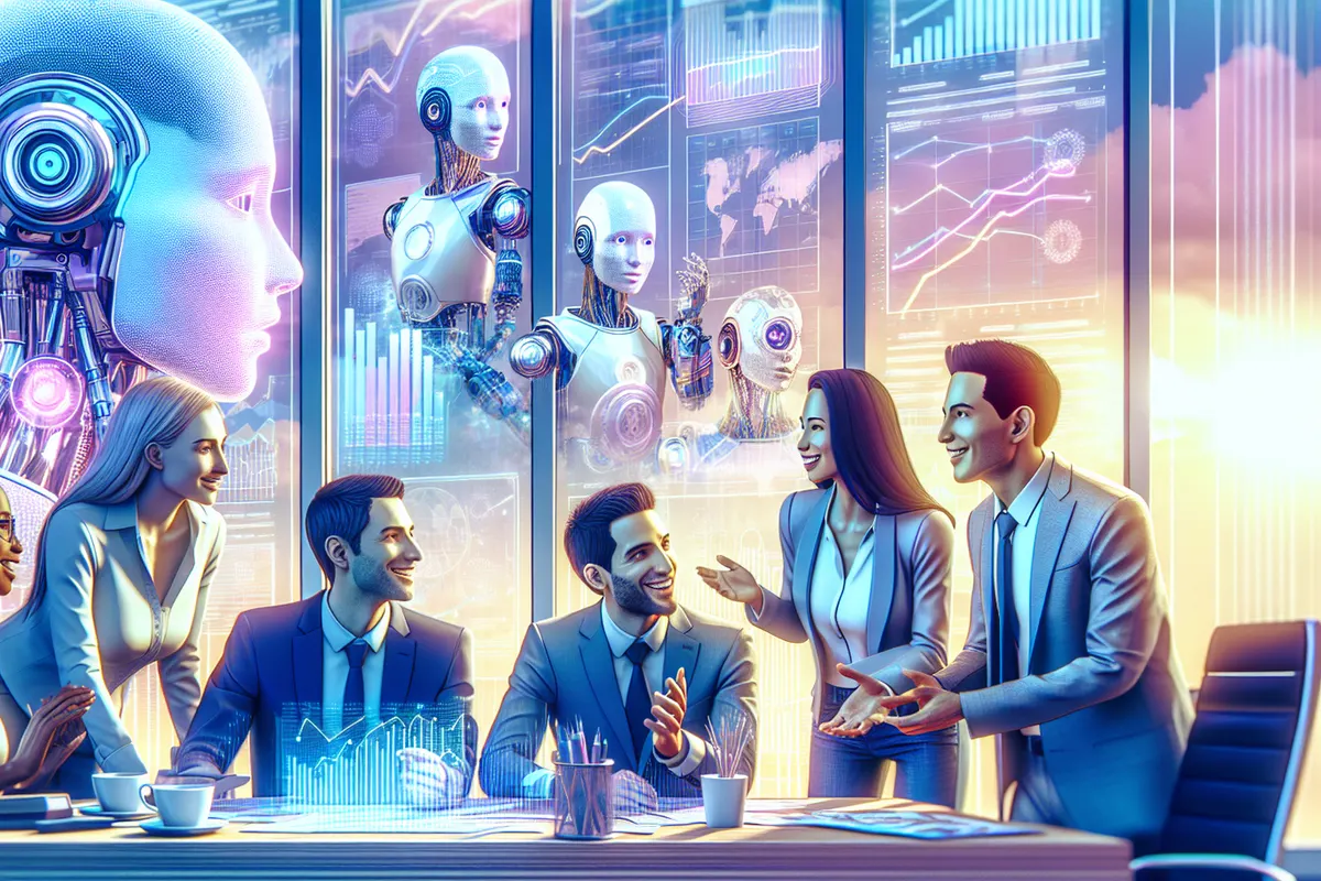 Fondateurs et investisseurs analysant des données de financement pour une start-up d’intelligence artificielle en France.