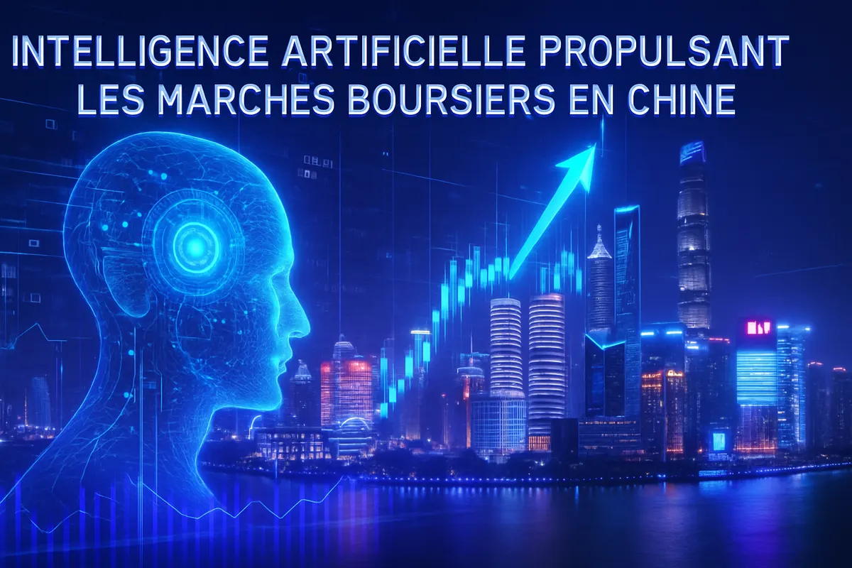 Analyste financier examinant des données boursières et des signaux d’intelligence artificielle sur plusieurs écrans