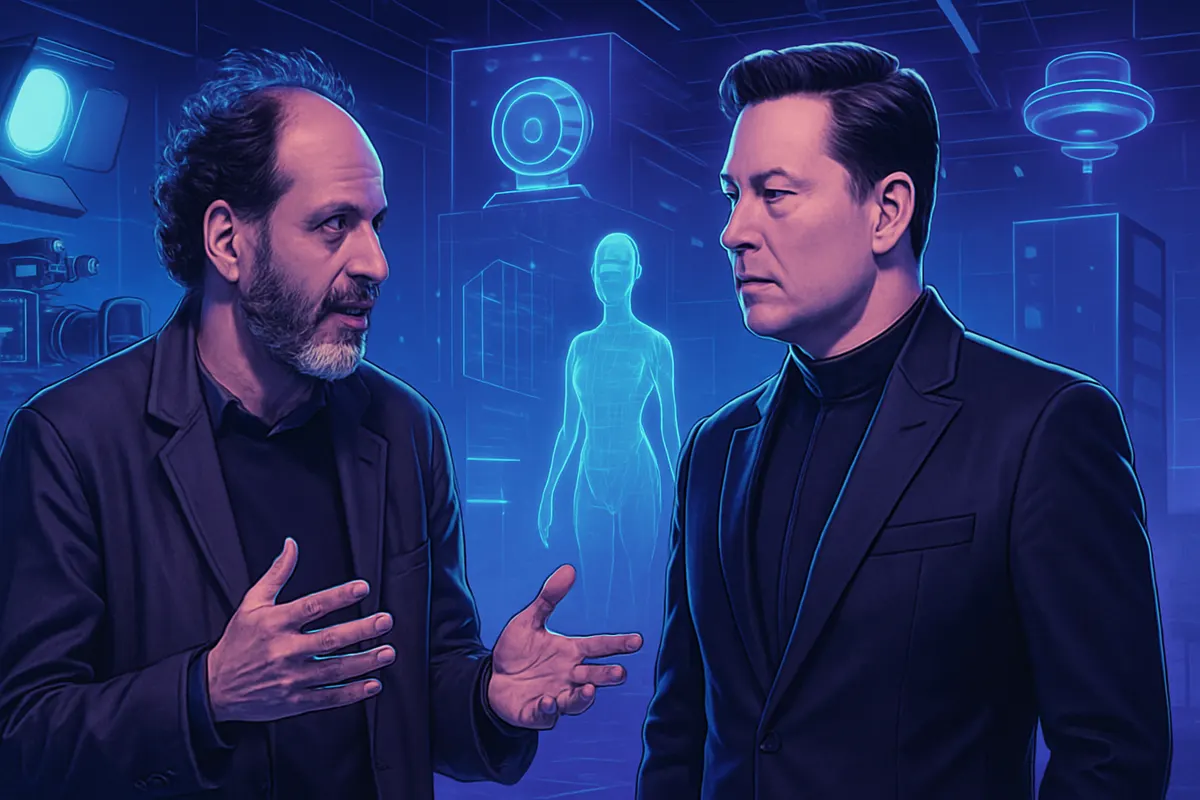 Répétition d’un film dans une salle de conseil évoquant les tensions autour d’une entreprise d’intelligence artificielle.