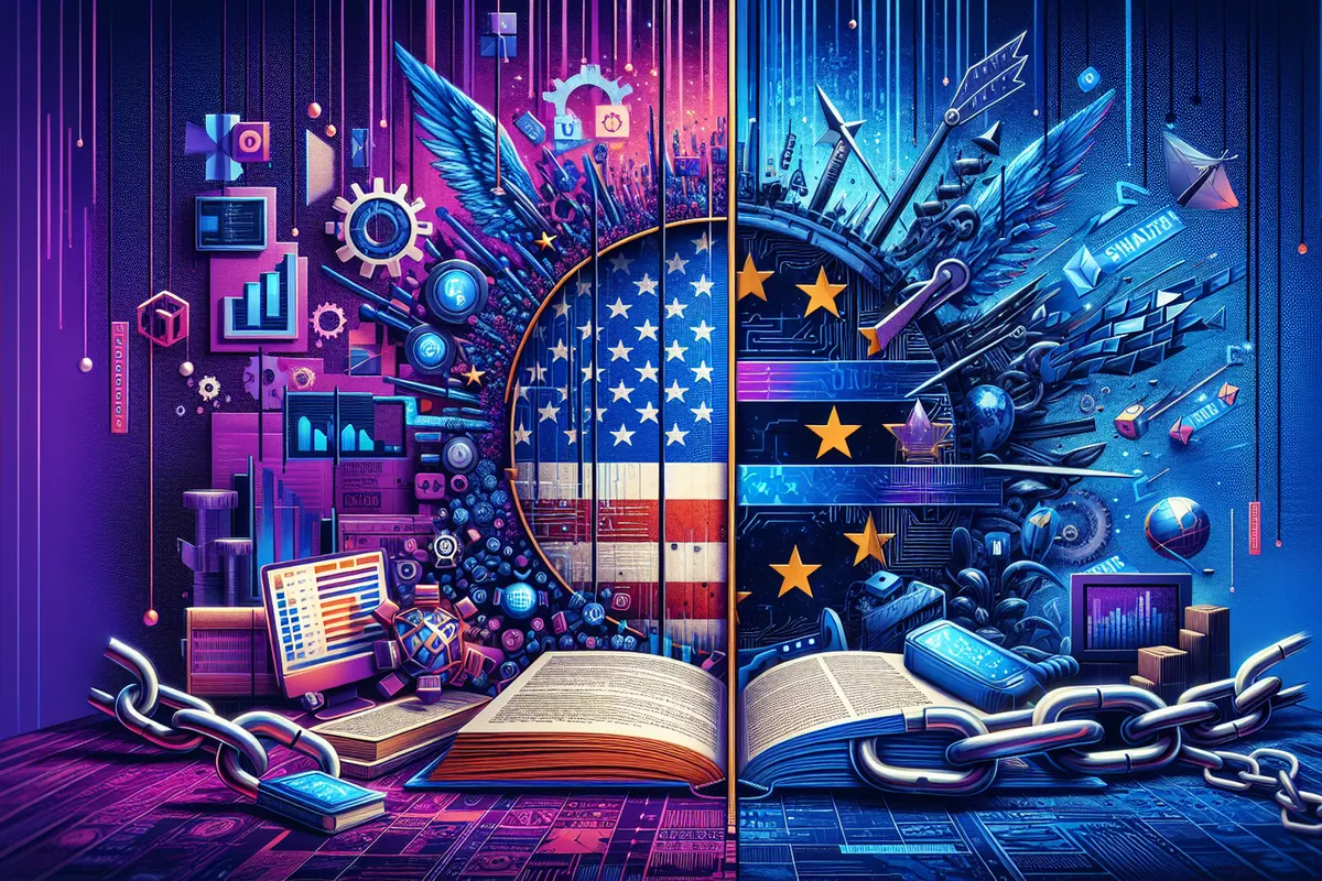 Des ingénieurs dans un centre de données symbolisant l’ambition européenne pour l’intelligence artificielle