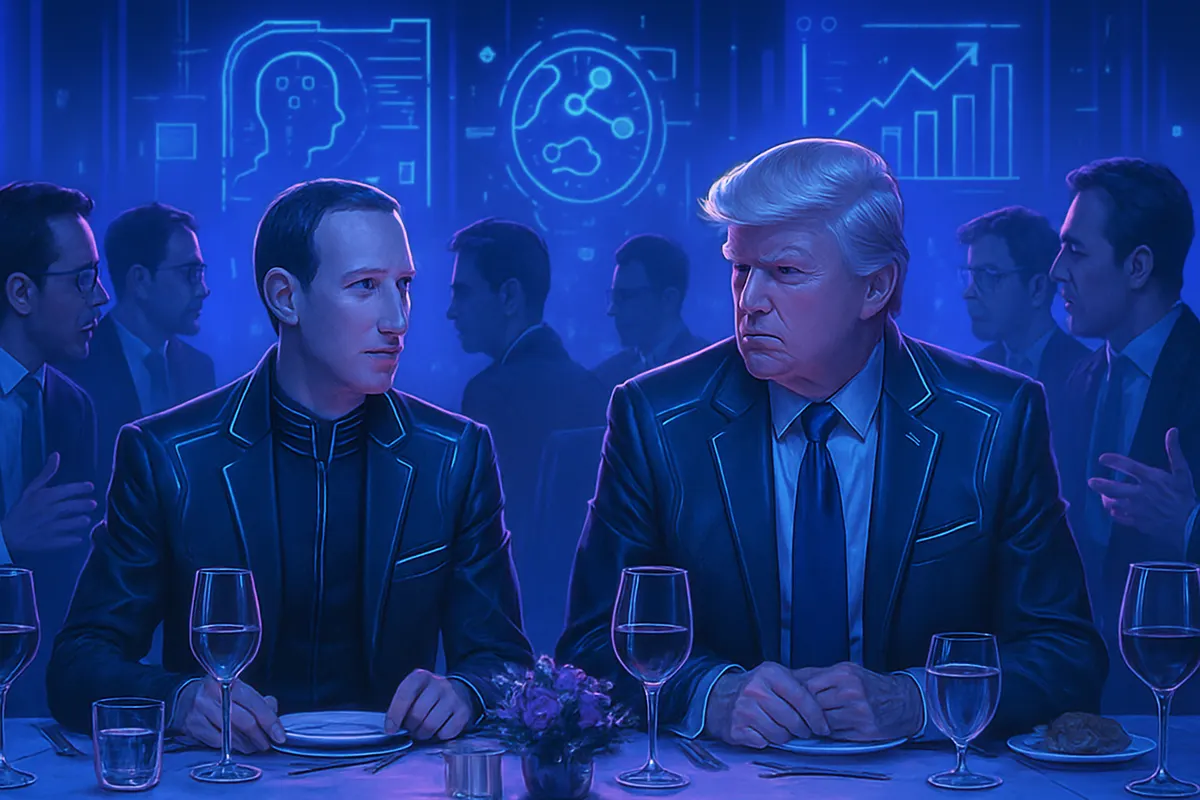 Des dirigeants de la technologie réunis avec des responsables politiques lors d’un dîner officiel à Washington.