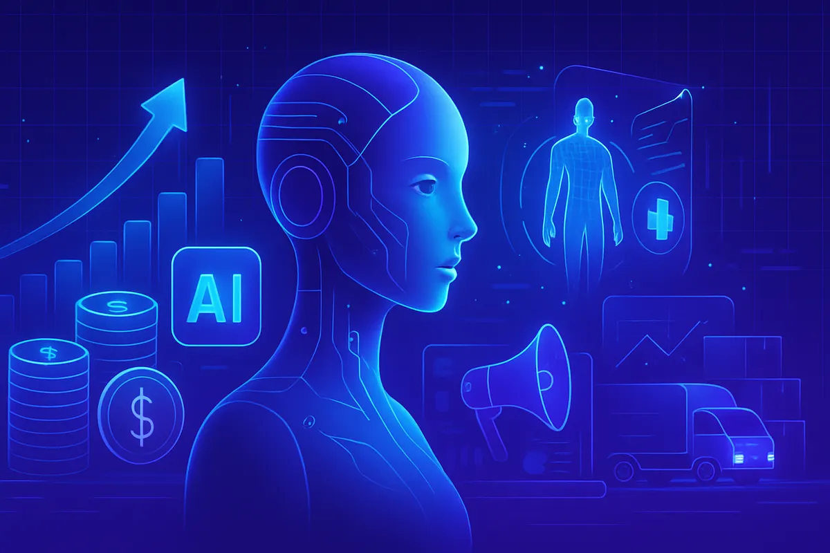 Une équipe analyse des indicateurs de performance et des flux de travail assistés par l’intelligence artificielle.