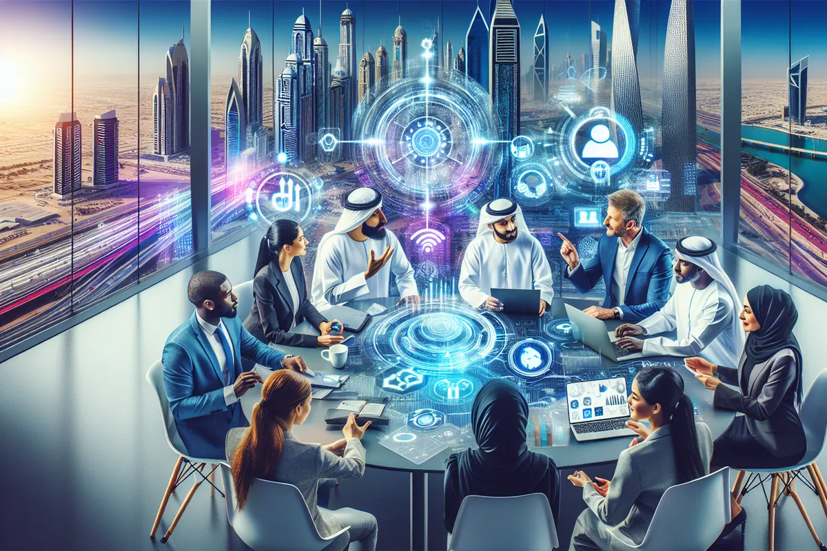 Ingénieurs dans un centre de données dédié à l’intelligence artificielle à Abou Dhabi.