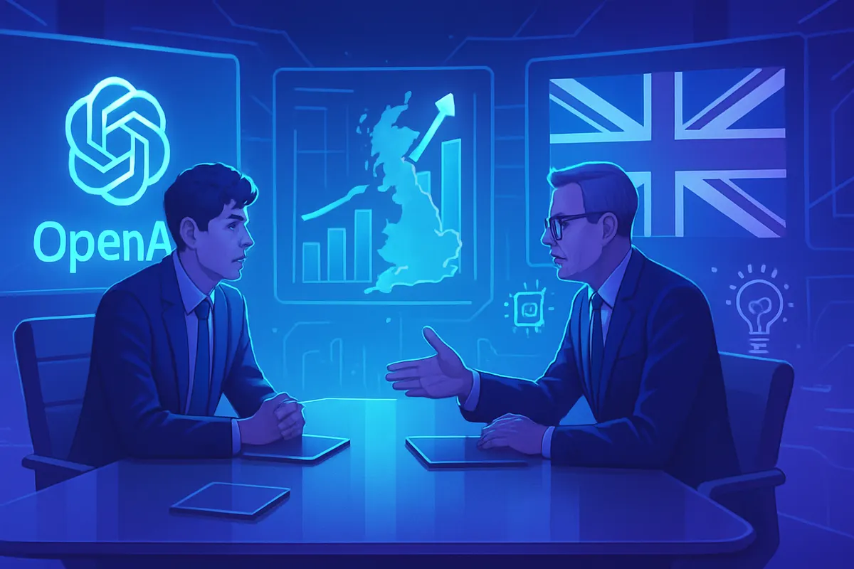 Deux responsables discutent d’un accès national à un assistant d’intelligence artificielle dans un ministère britannique.