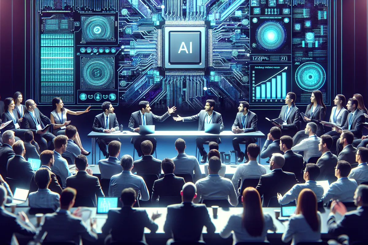Des puces mémoire empilées sont testées près d’un processeur destiné à un serveur d’intelligence artificielle.