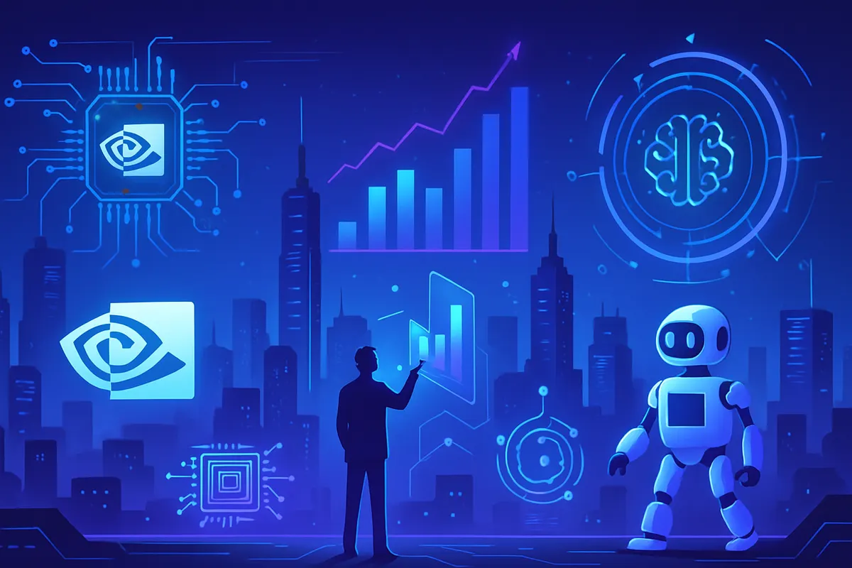 Techniciens dans un centre de données consacré aux puces et serveurs d’intelligence artificielle.