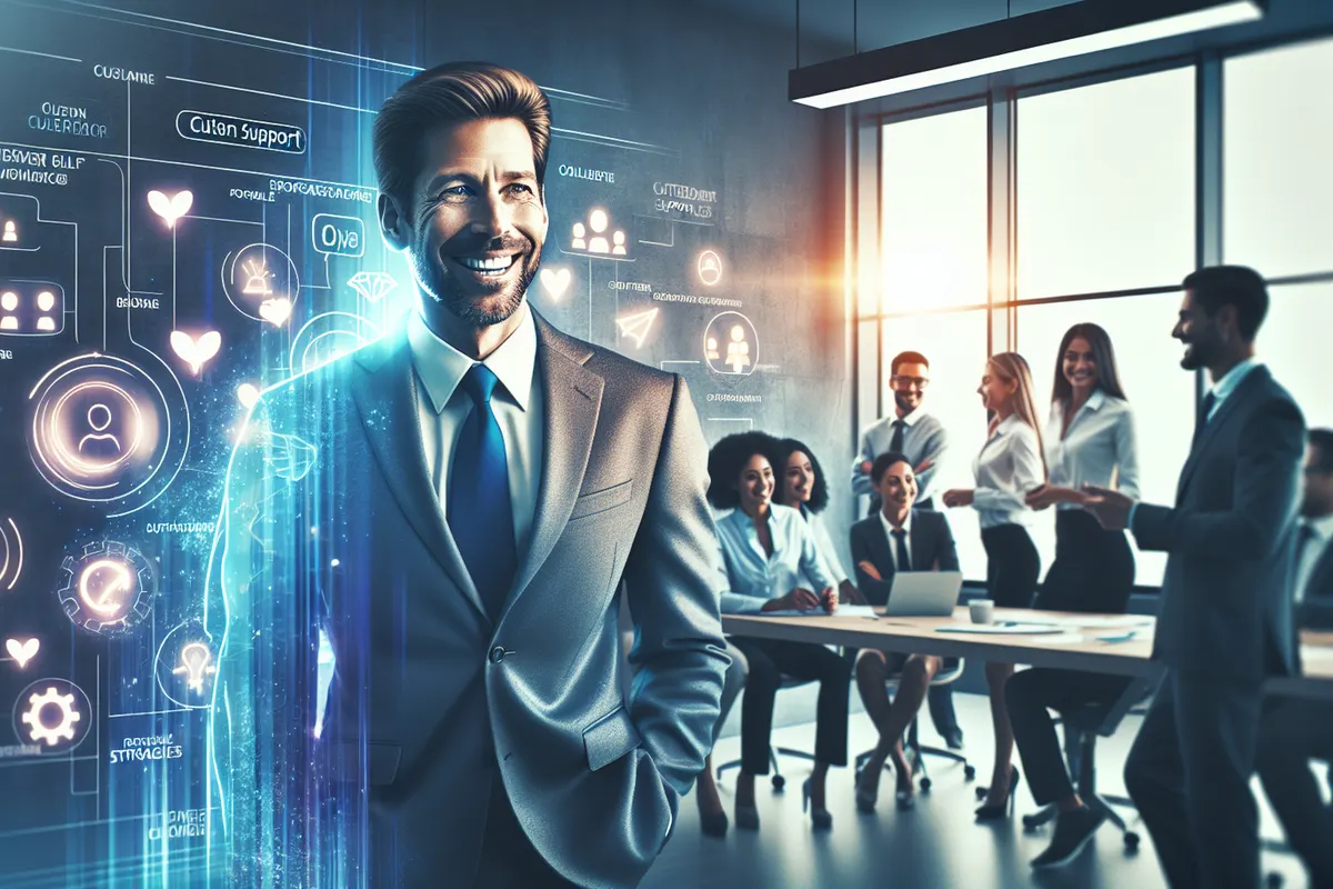 Des salariés analysent des données d’entreprise liées au cloud et à l’intelligence artificielle dans un bureau.