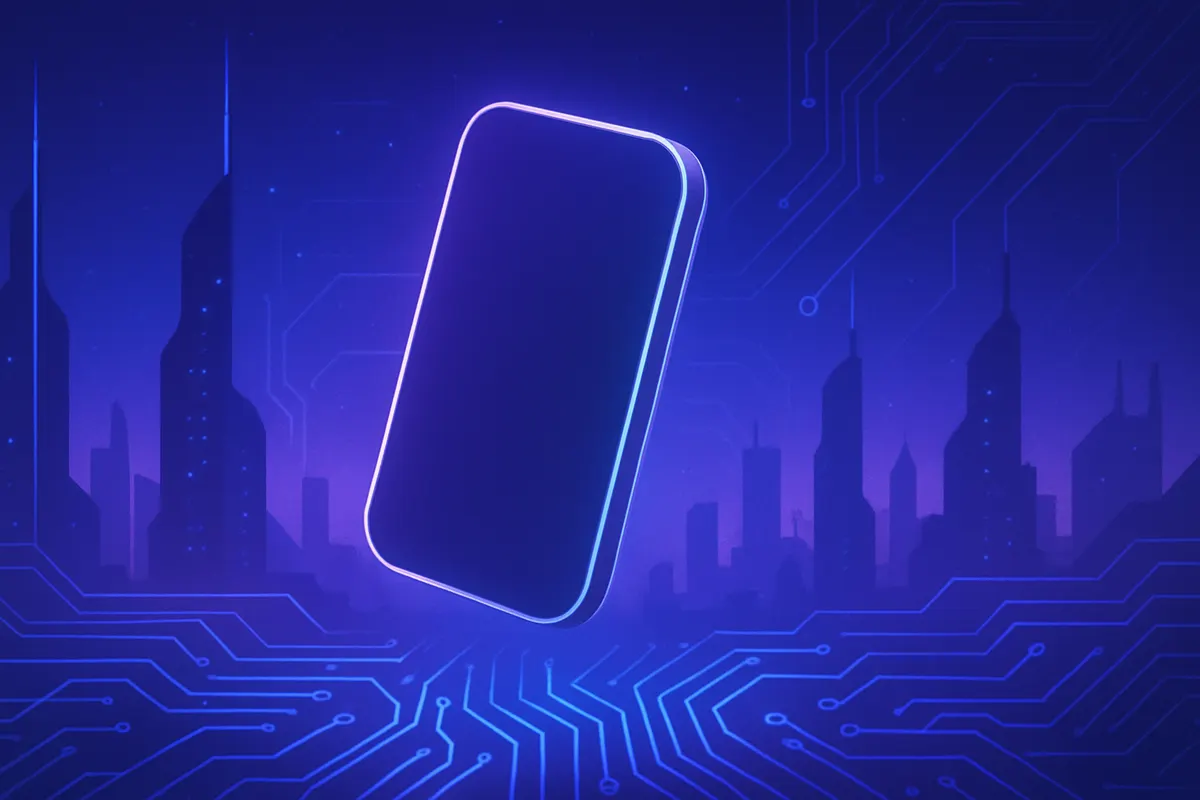 Une équipe de design étudie un prototype d’assistant IA compact avec commandes tactiles et audio.