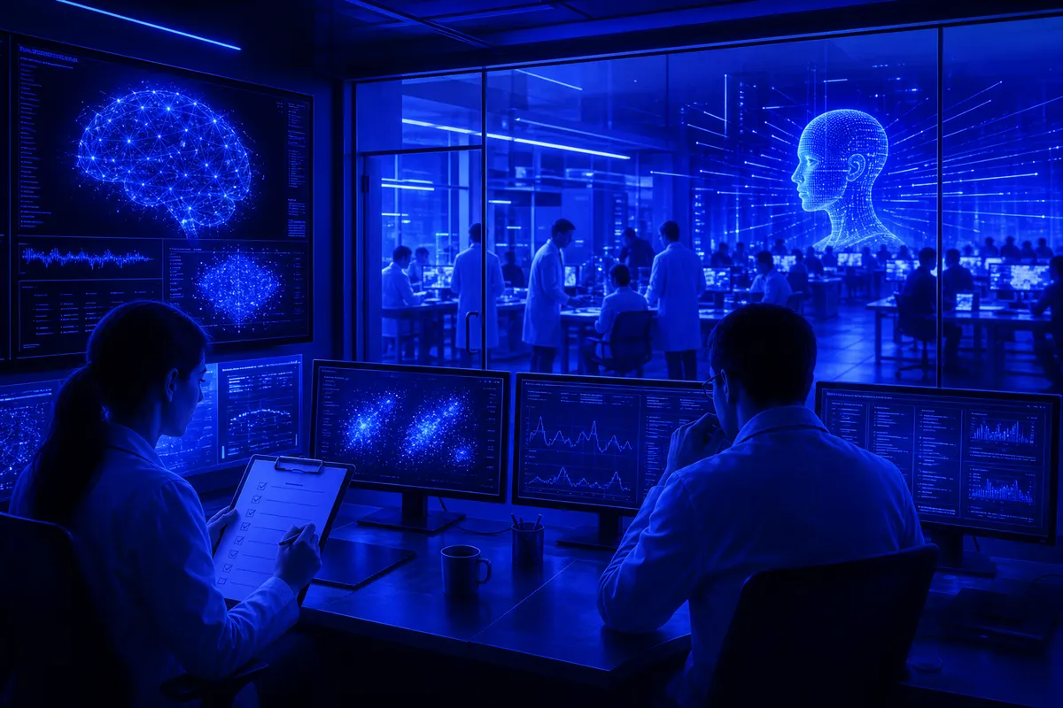 Des chercheurs examinent des tests de sécurité d’un modèle d’intelligence artificielle avant son lancement.