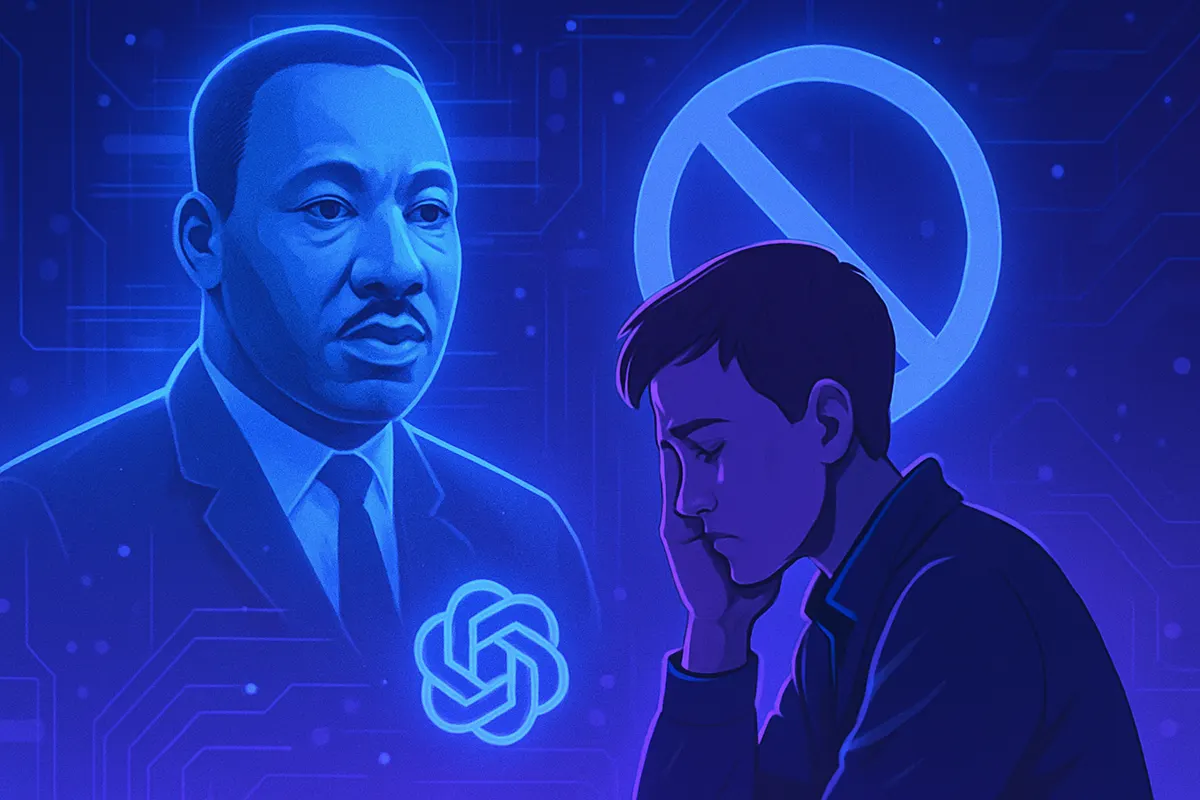 Interface de génération vidéo illustrant le débat sur les deepfakes de personnalités historiques.