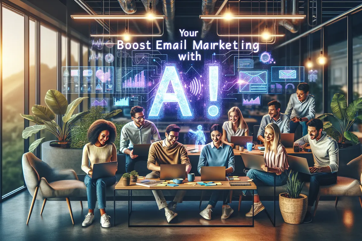 Une équipe marketing analyse des segments, des contenus et les résultats d’une campagne d’e-mails assistée par IA.