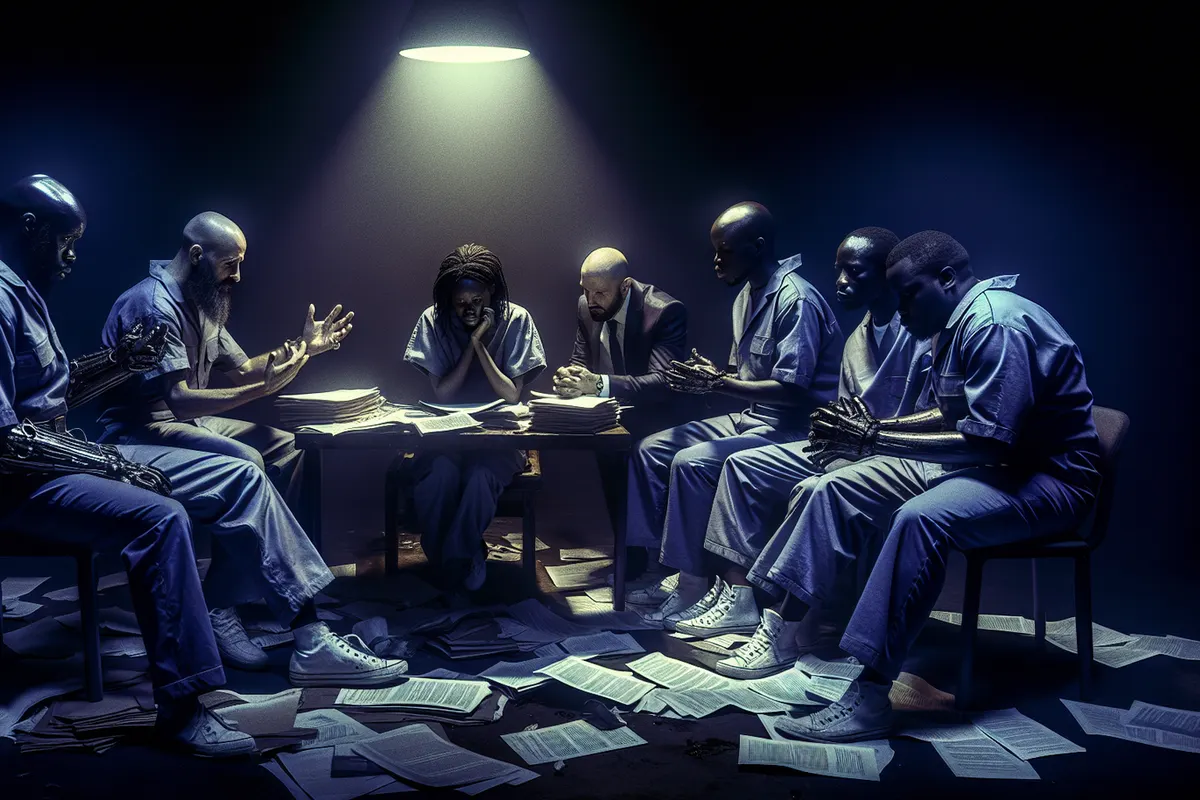 Des modérateurs de contenu travaillent sur ordinateur dans un bureau, confrontés à une tâche éprouvante.
