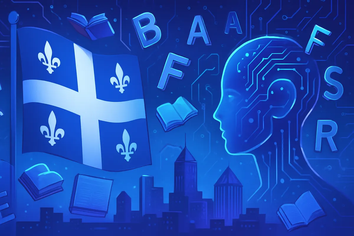 Chercheurs québécois évaluant des réponses d’intelligence artificielle en français dans un laboratoire universitaire.