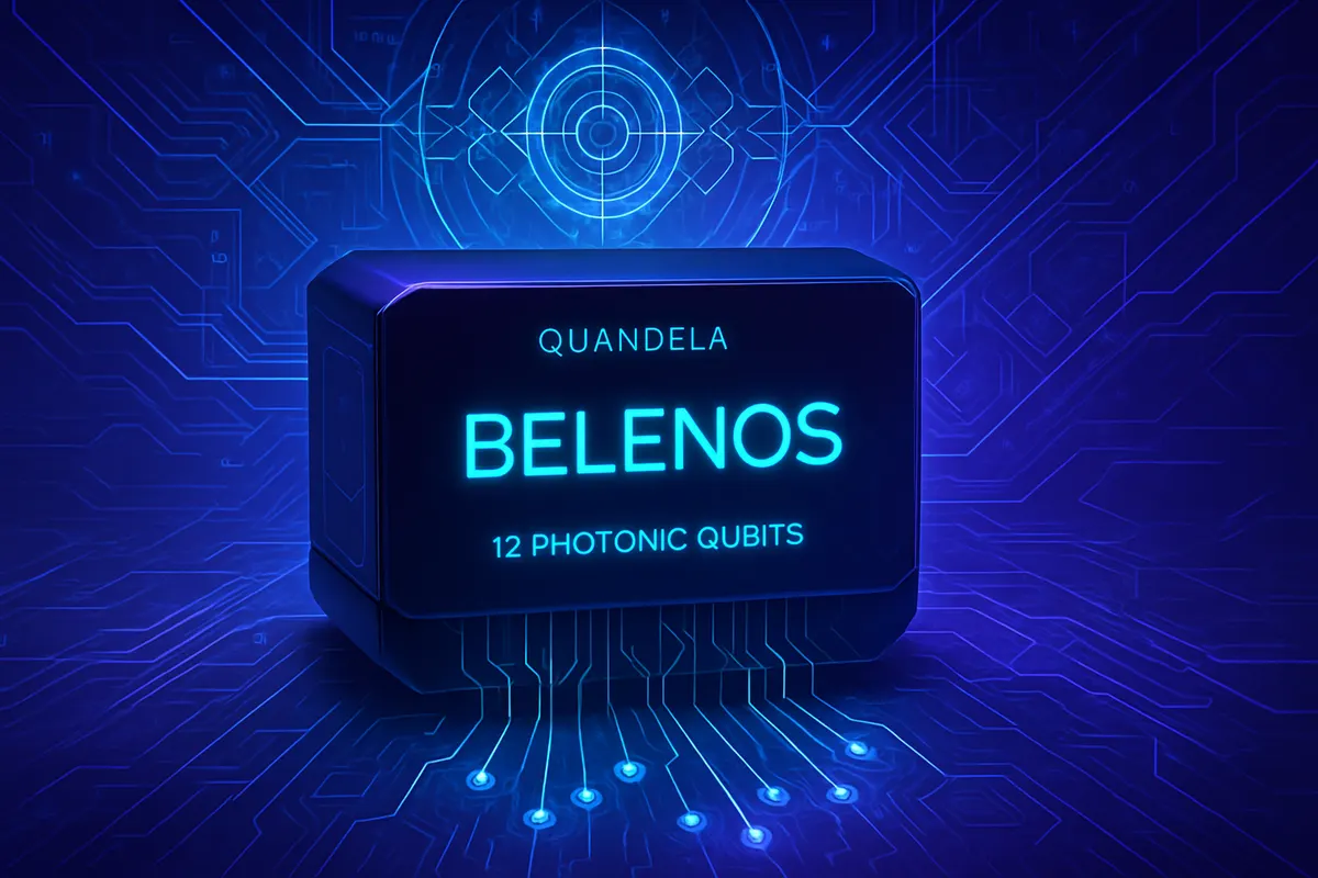 Installation de calcul quantique photonique avec circuits optiques, fibres et détecteurs en laboratoire.