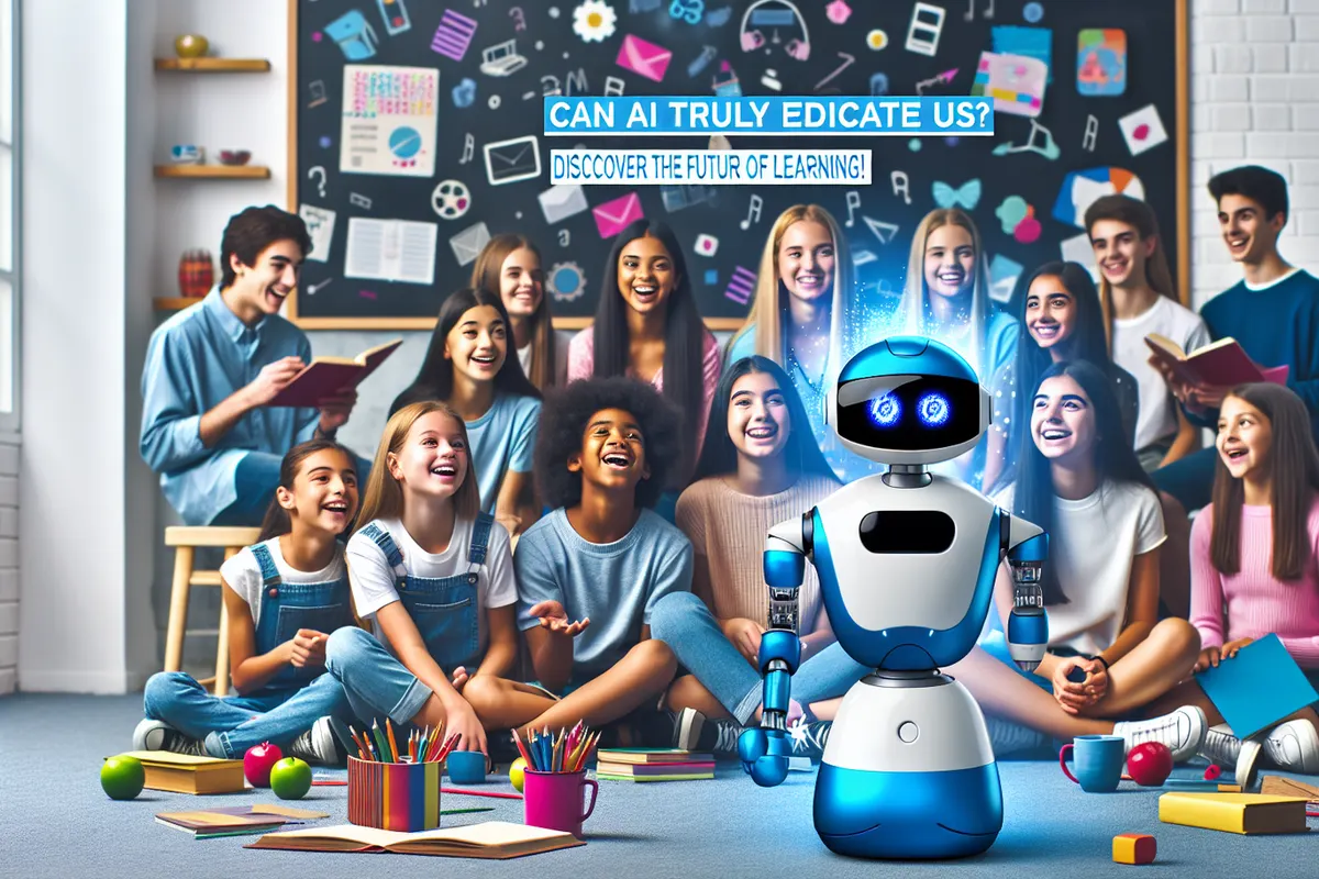 Une enseignante accompagne des élèves utilisant des tablettes et des cahiers dans une salle de classe.