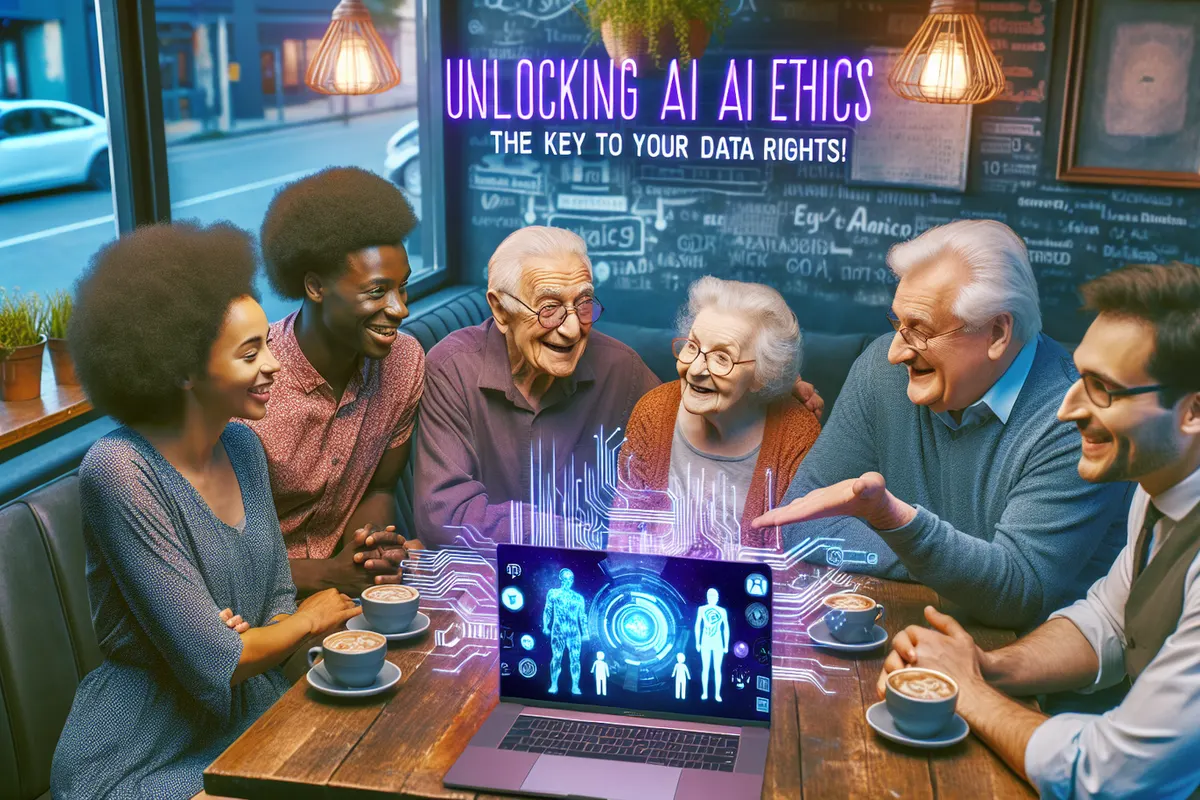 Une responsable examine les flux de données entre des serveurs sécurisés et un système d’intelligence artificielle.
