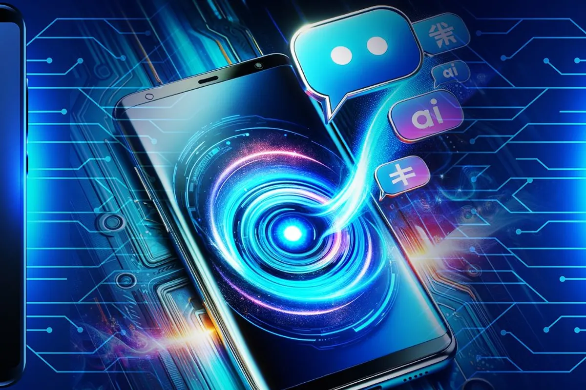 Deux personnes discutent au téléphone depuis des lieux différents avec une traduction vocale en temps réel.