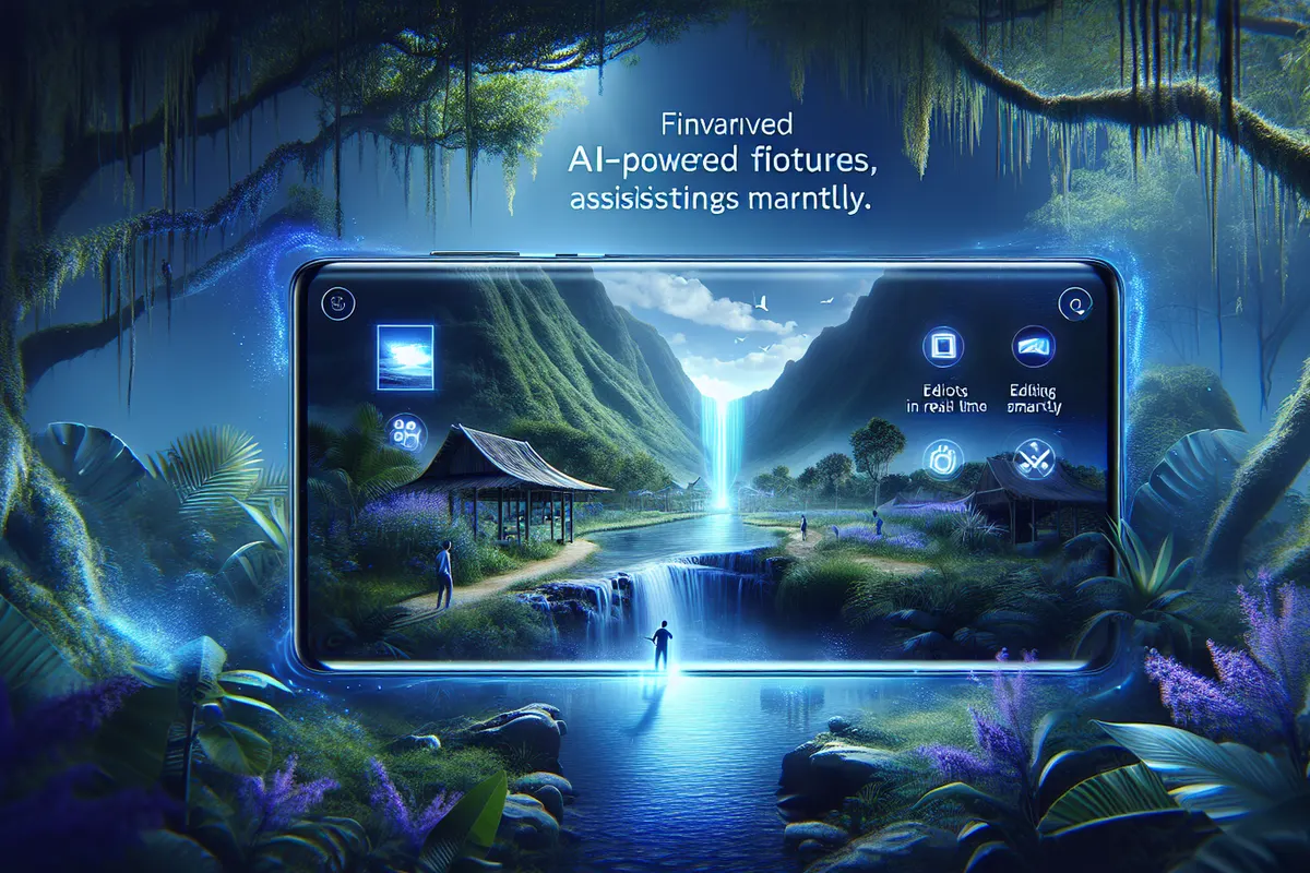 Trois smartphones illustrant un briefing quotidien, une recherche de photos et un assistant IA mobile.