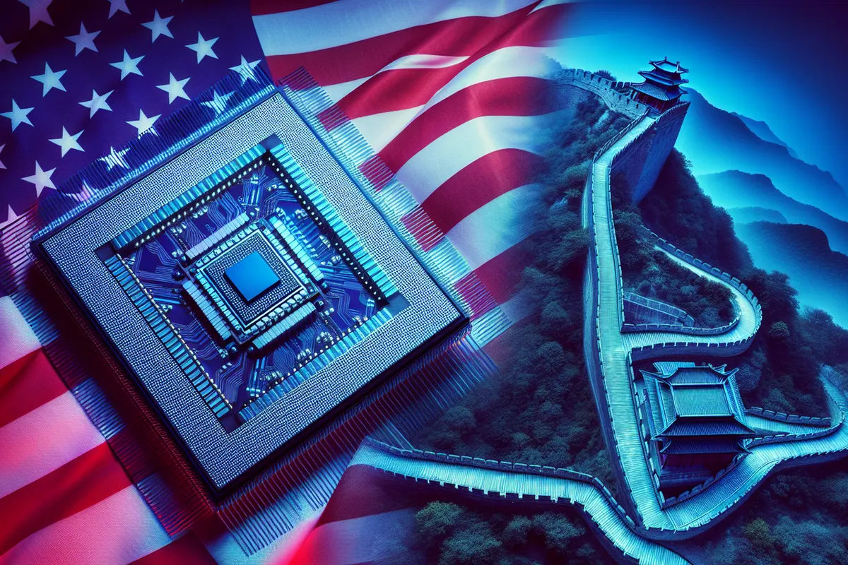 Une plaquette de silicium et des puces mémoire HBM dans une usine de semi-conducteurs de pointe.