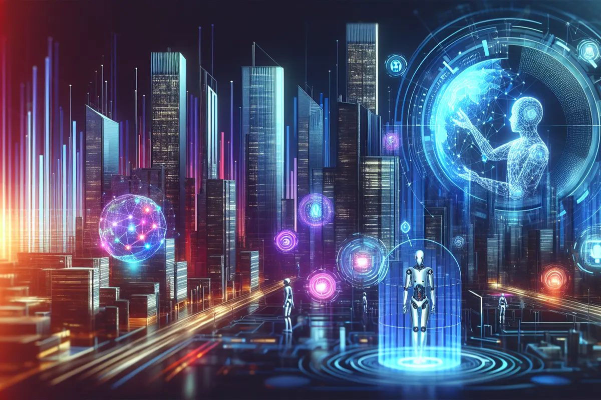 Des ingénieurs devant un vaste centre de données en construction destiné à l’intelligence artificielle.