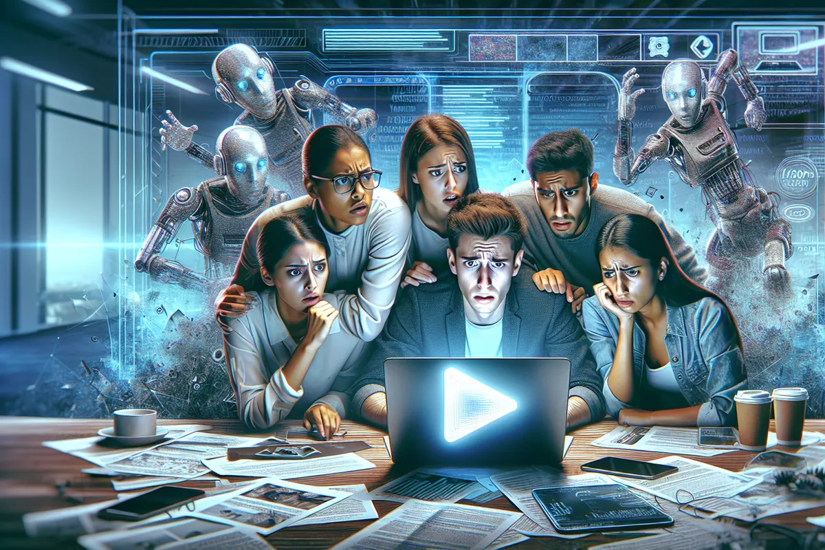 Des modérateurs examinent des vidéos tandis qu’un système automatisé signale des contenus à risque.