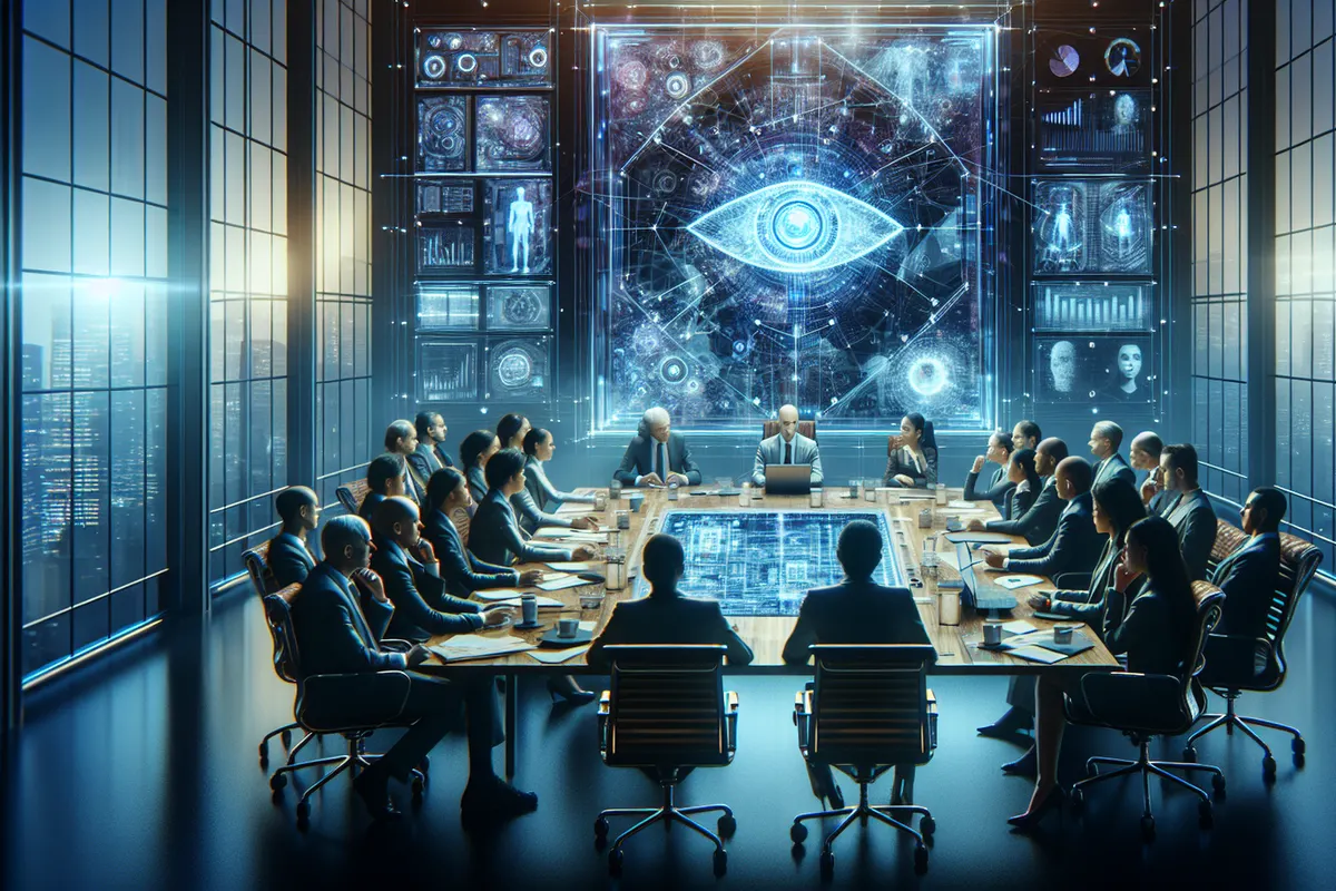 Conseil d’administration examinant les risques et la gouvernance de projets d’intelligence artificielle