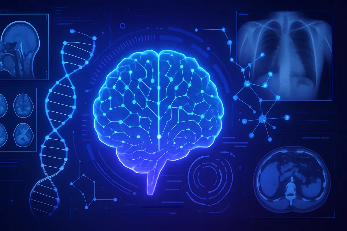 Clinicien examinant des images médicales segmentées par une IA entraînée avec peu d’annotations.
