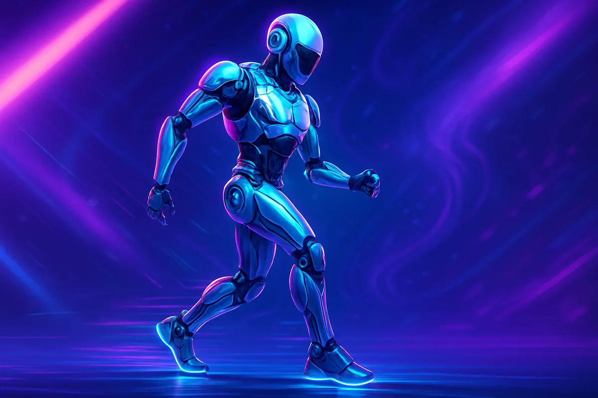 Robot humanoïde en laboratoire effectuant un moonwalk lors d’un test de mobilité et d’équilibre.