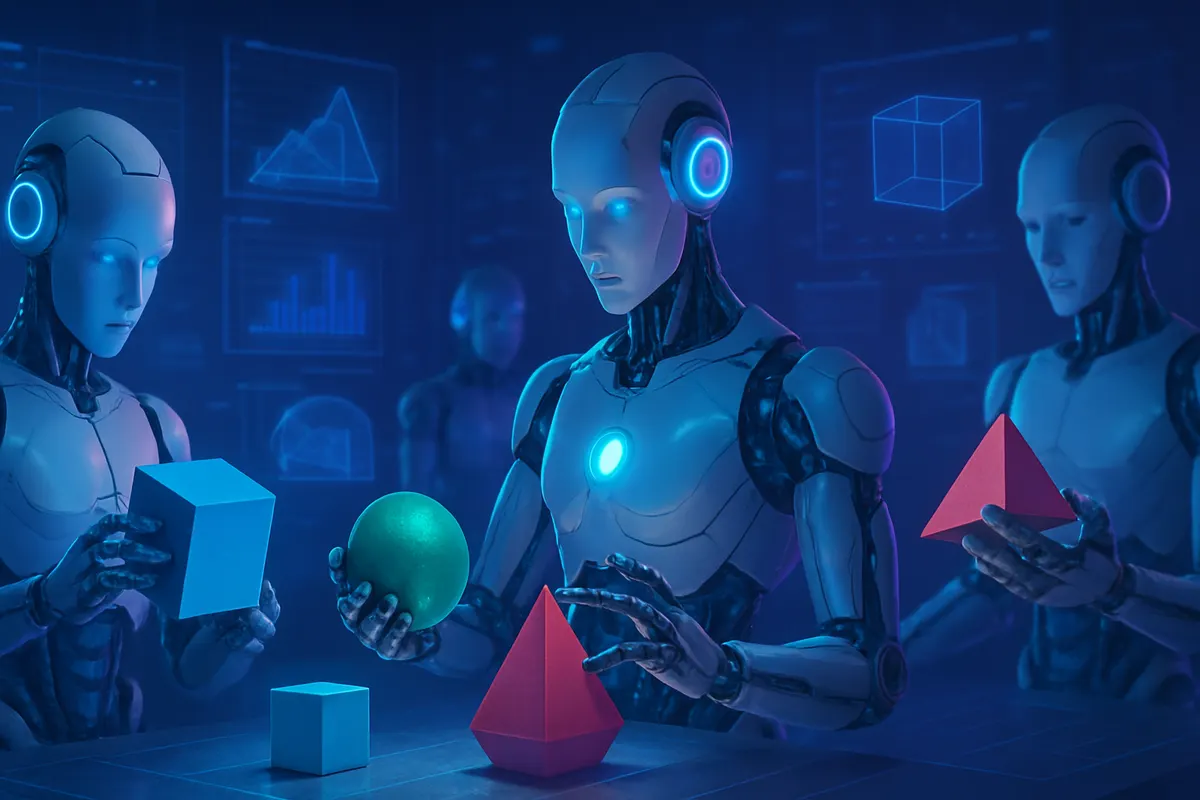 Un bras robotisé soulève un objet afin d’en estimer le poids grâce aux capteurs de ses articulations.