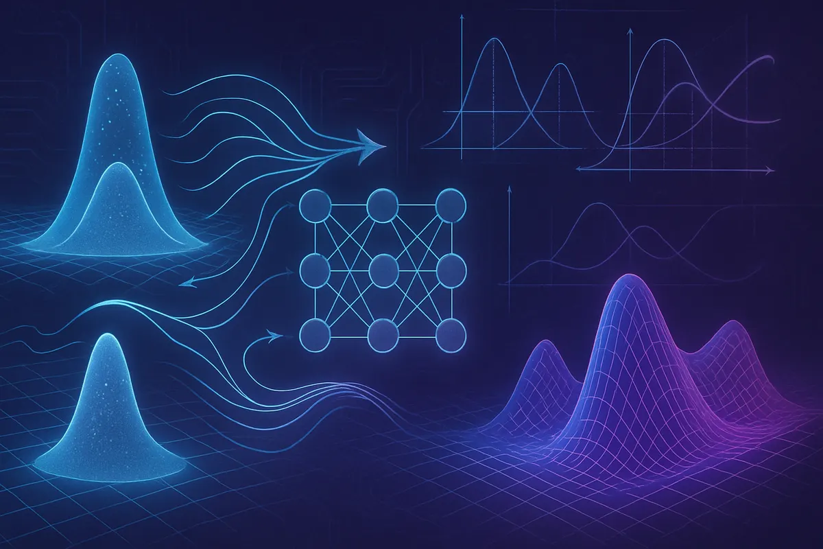 Visualisation scientifique du passage progressif d’un nuage de bruit vers des données structurées.