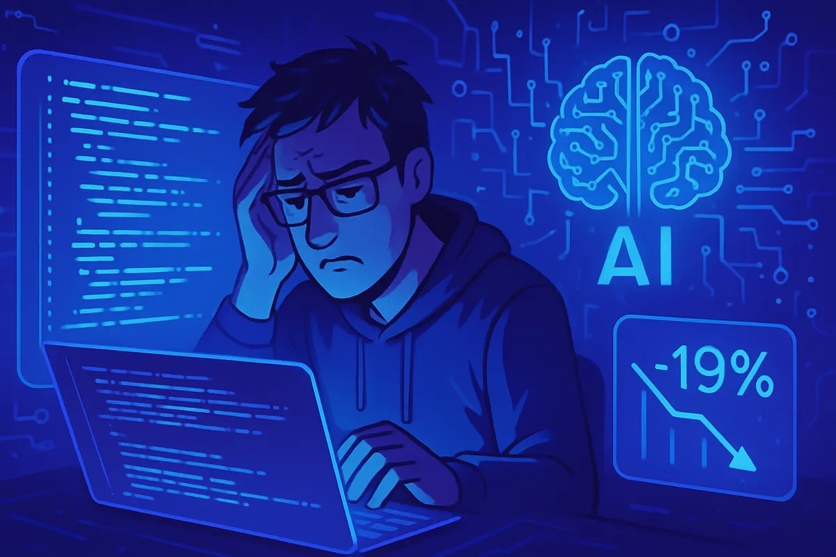 Développeur vérifiant des suggestions d’IA dans un projet logiciel complexe sur plusieurs écrans