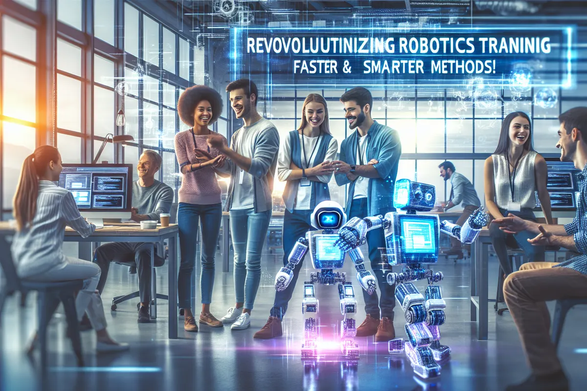 Bras robotique en laboratoire, relié à des données visuelles et de mouvement pour son apprentissage.
