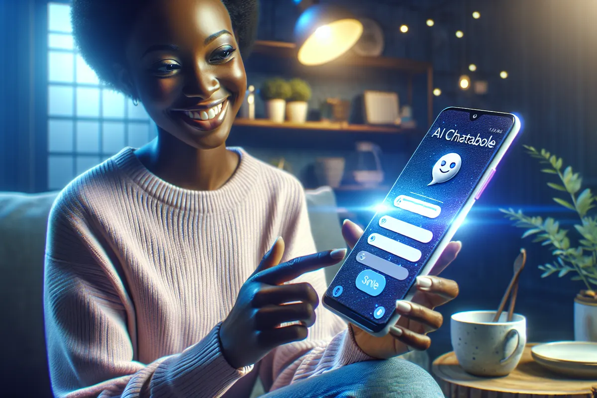 Illustration d’un assistant IA personnalisable dans une messagerie et d’un événement privé organisé sur smartphone.