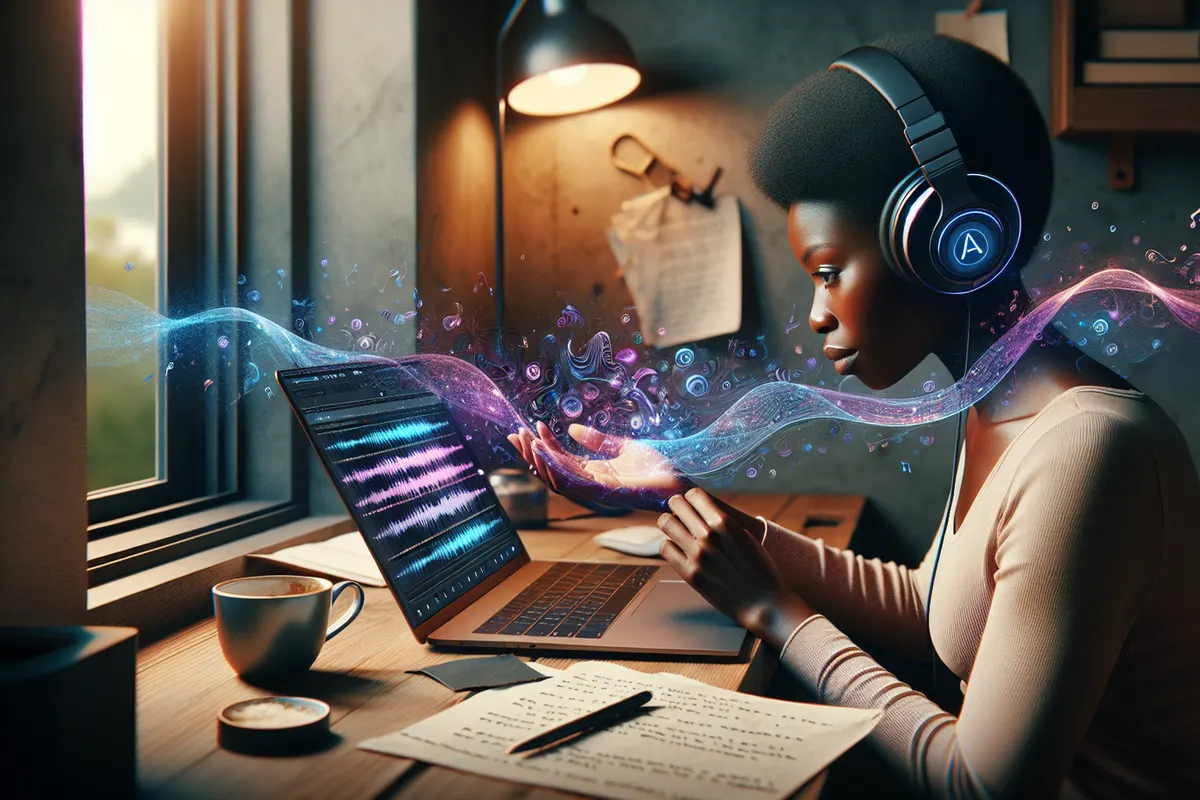 Un professionnel de santé vérifie une transcription automatique à partir d’un enregistrement audio de consultation.