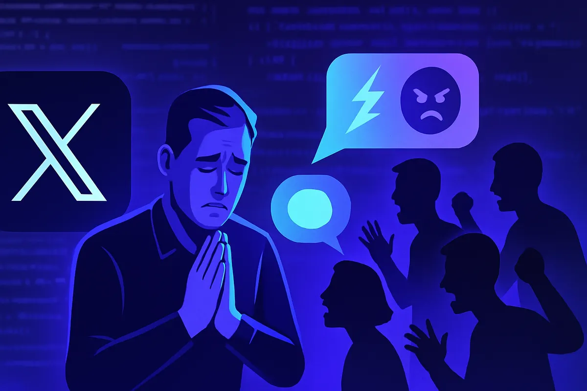 Interface d’un chatbot sur un réseau social, surveillée par des équipes chargées de bloquer des réponses nocives.